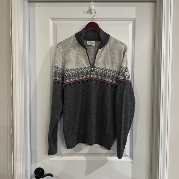 Dale Of Norway Hovden Jacquard Half Zip Wool Sweater - Picture 4 of 13